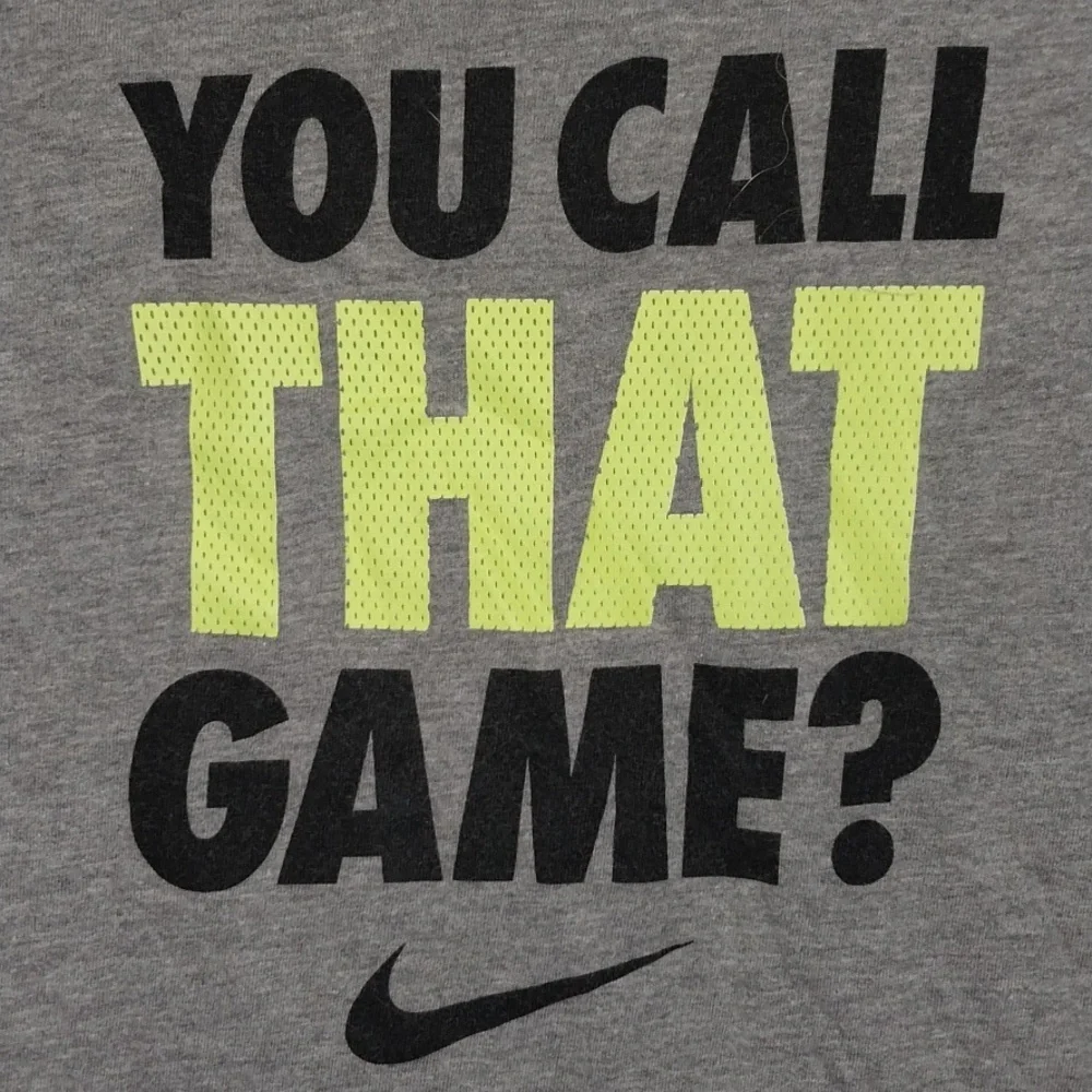 Nike Gray 'You Call That Game?' Graphic T-Shirt Small